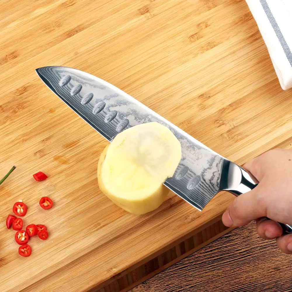 SUNNECKO Премиум 7 ''ножи Santoku Дамасская сталь японский VG10 ядро лезвие кухонные