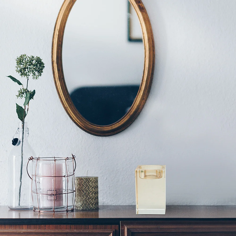 

3pcs Crystal Candle Holder Simple Candleholder Exquisite Candlestick(Champagne)