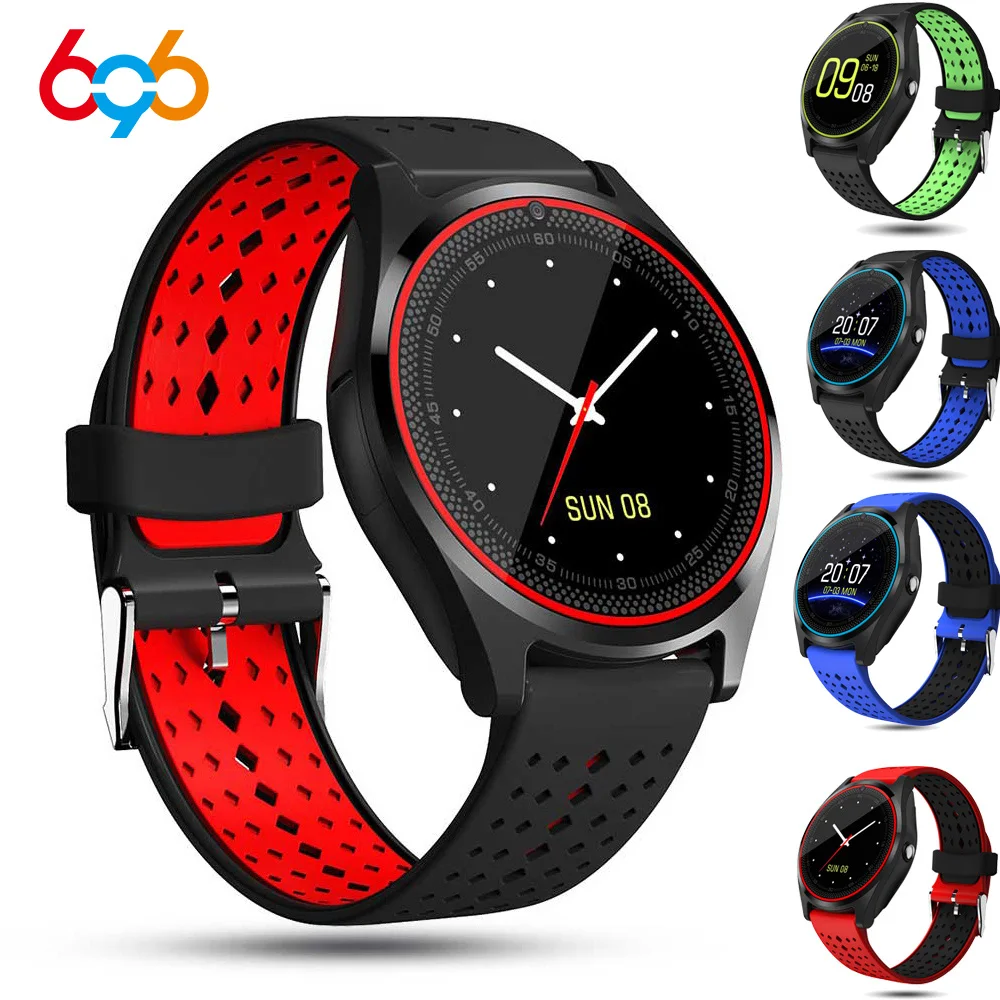 696 Bluetooth V9 Смарт часы Relogio Android SmartWatch телефонный звонок GSM Sim удаленный дисплей с камерой информация Спорт Шагомер A1