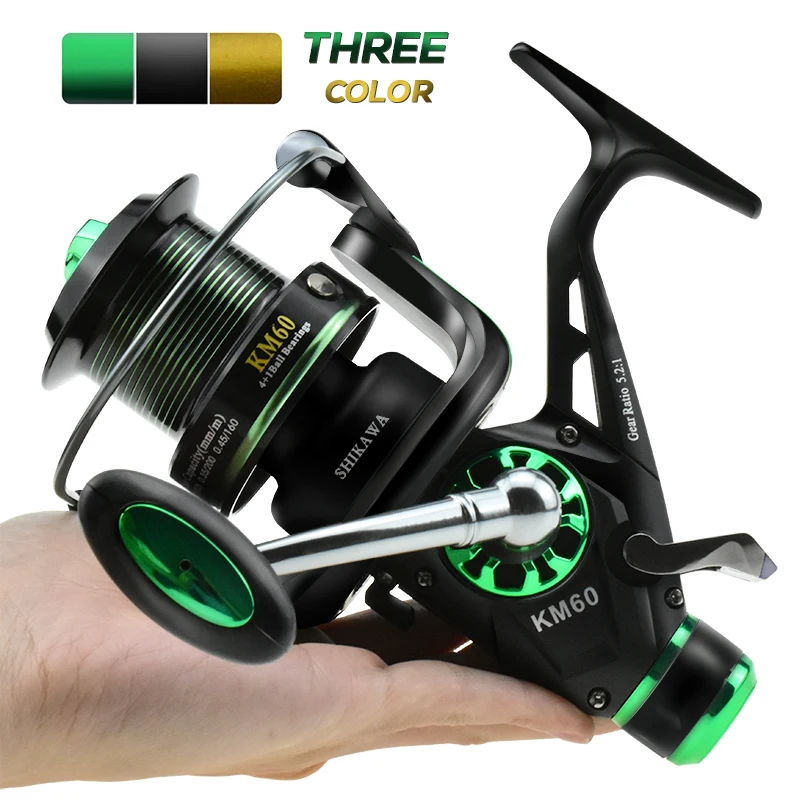 

Double Drag Spinning Reel 10+1BB 15KG Drag Carp Fishing Reel with Front and Rear Drag System Salt/Freshwater Spinning Reel Pesca