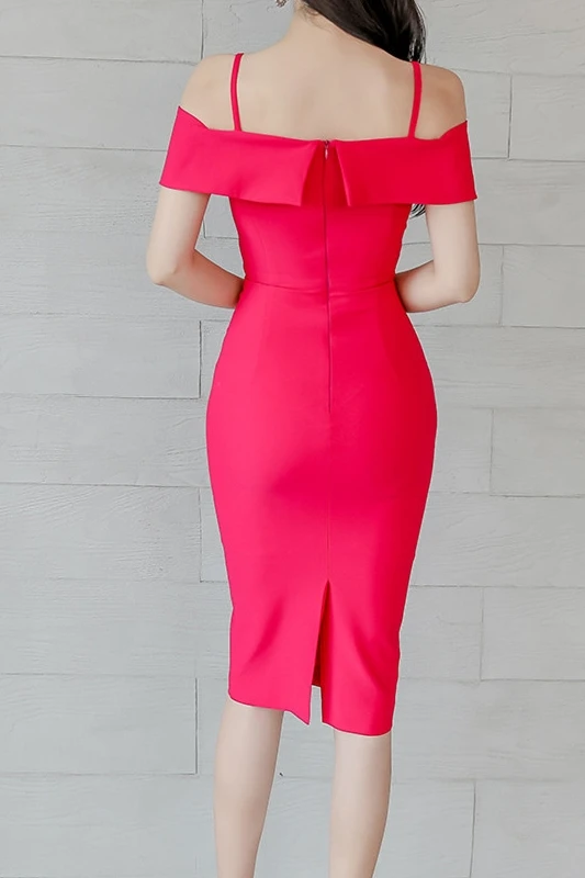 

COIGARSAM Fashion Women dress New Summer Sexy Spaghetti Strap Dresses Red 2120