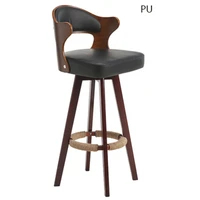 nordic style bar chair solid wood leg high stool with back front desk chair modern simple rotary high stool bar chair bar stool
