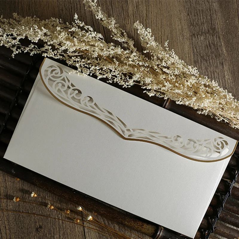 25pcs/lot Red Envelope Hot Stamping Wedding Invitation Card Festival Greeting Pure Color | Дом и сад