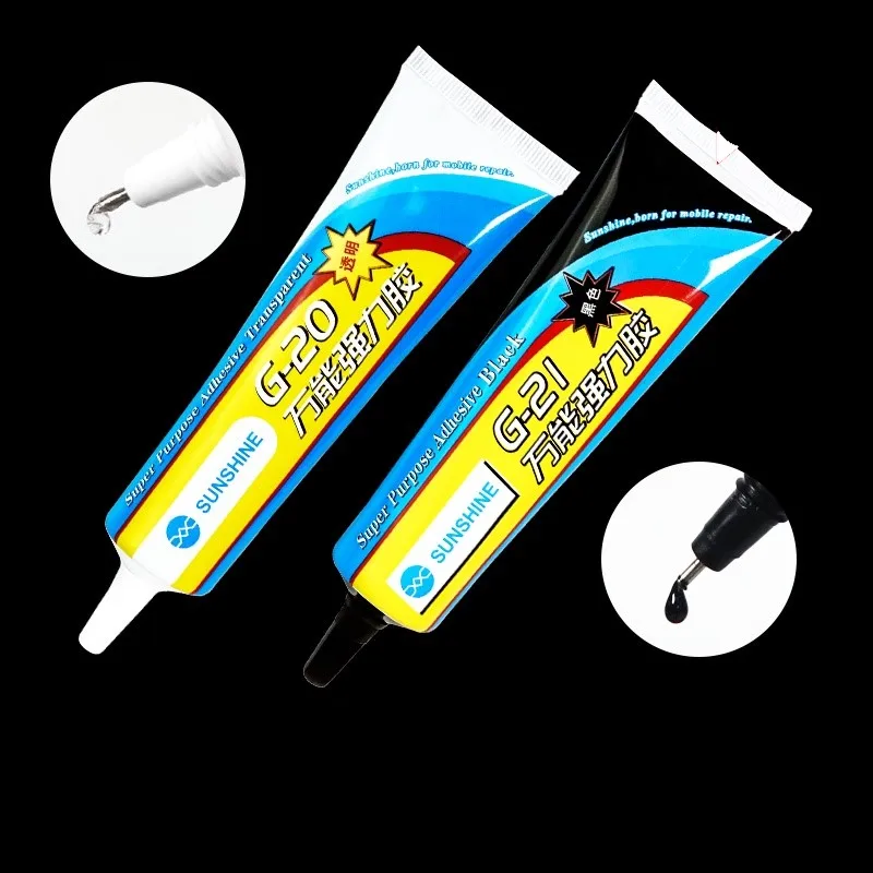 

Прозрачный клей G-20 SUNSHINE/G-21 черный клей, 50 мл, Многофункциональный пластиковый клей для сенсорного экрана, мобильный телефон ремонтный клей