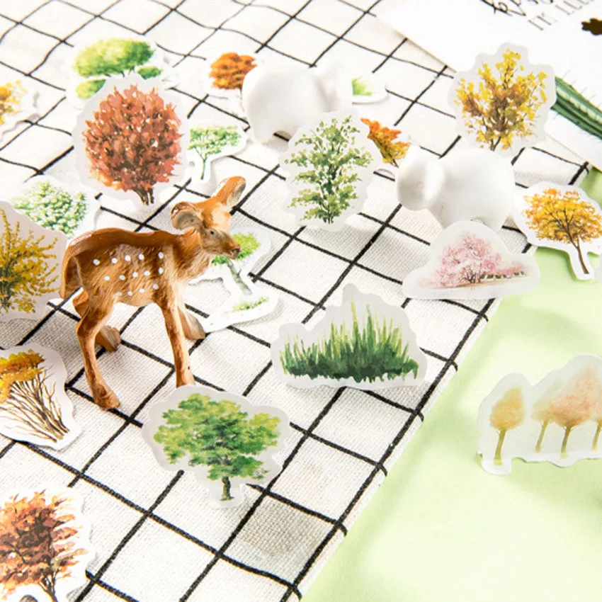 46 фотографий &quotлес в Норвегии&quot ручная роспись стикеры декоративные наклейки