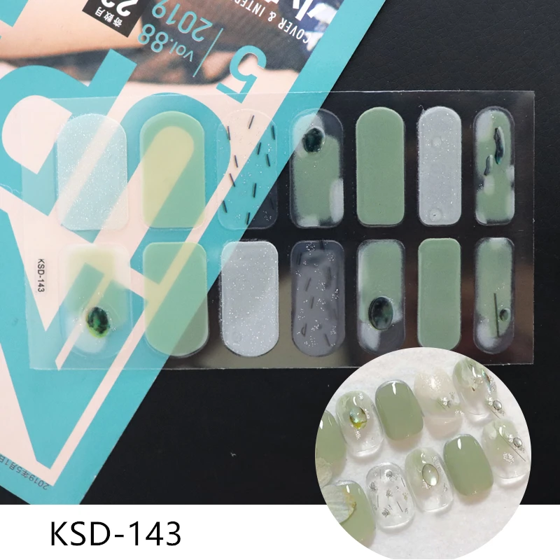 3D Модный Полный лак для ногтей Обертывания клей блеск KSD наклейки украшения