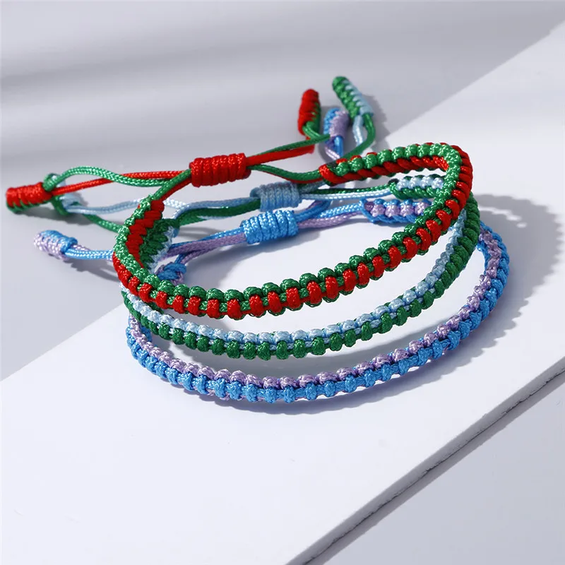 Браслеты с шармами для женщин и мужчин Тибетские буддийские браслеты на удачу