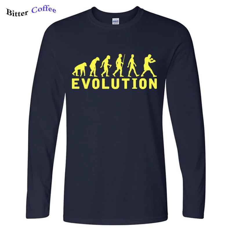 

Autumn New Boxing Evolution Tee Shirt Man Hip Hop Stylish Long Sleeve 100% Cotton O-Neck print T-Shirt Free Shipping
