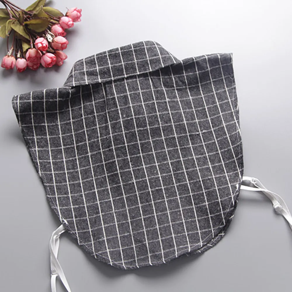 2020 женский клетчатый воротник с принтом поддельный свободный отложной накладные