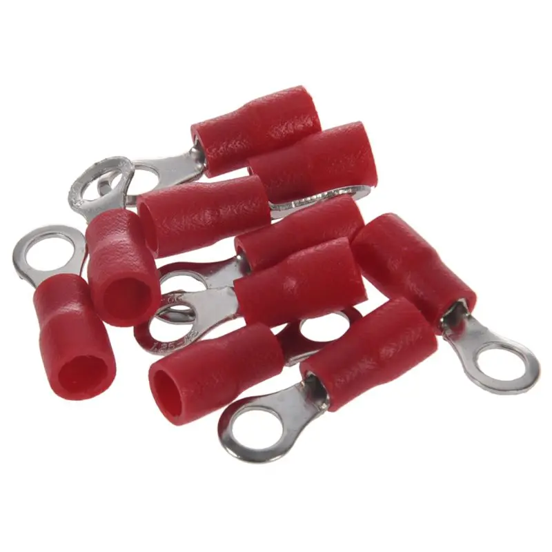 10pcs Insulated Crimp Ring Terminal Wire Connector 22-16AWG M6 | Обустройство дома