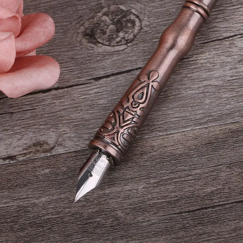 

Antique Quill Feather Dip Pen Writing Ink Set Stationery Gift Box Fountain Pen