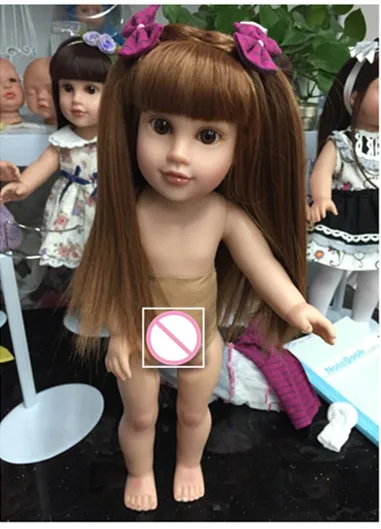 Реалистичная силиконовая кукла реборн для девочек 18 дюймов с длинными волосами