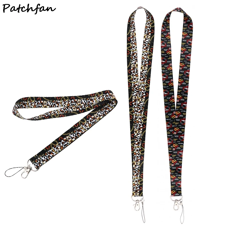 

20pcs/lot AD751 Patchfan Cartoon Hip Hop Style Phone Lanyard Keychain Lanyards for keys Badge ID Fashion Neck Straps Accessories