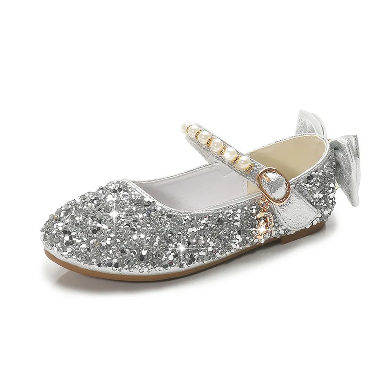 New Girls Leather Princess Sandals Children's 2020 Summer Sequins Kids Lovely Style Fashion Shoes Size 24-37 Sandalet | Мать и