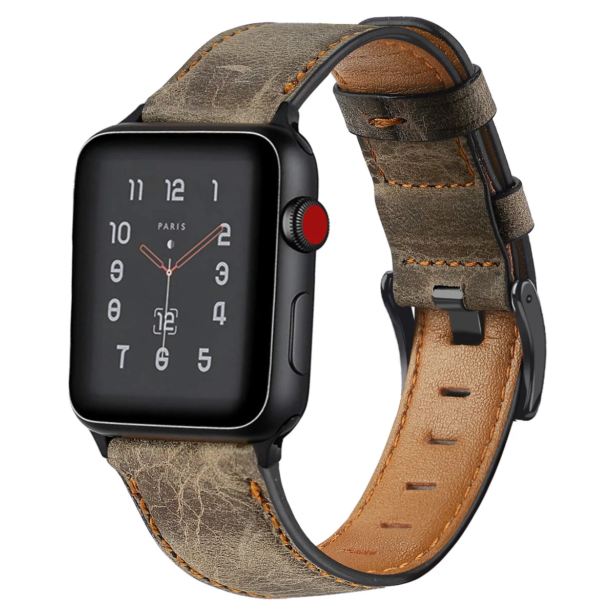Коричневый Роскошный ремешок из натуральной кожи для iwatch 44 мм 42 мм кожаный ремешок для apple watch 4 5 ремешок браслет для iwatch 5 4 3 2 38 мм 40 мм - Цвет: Коричневый