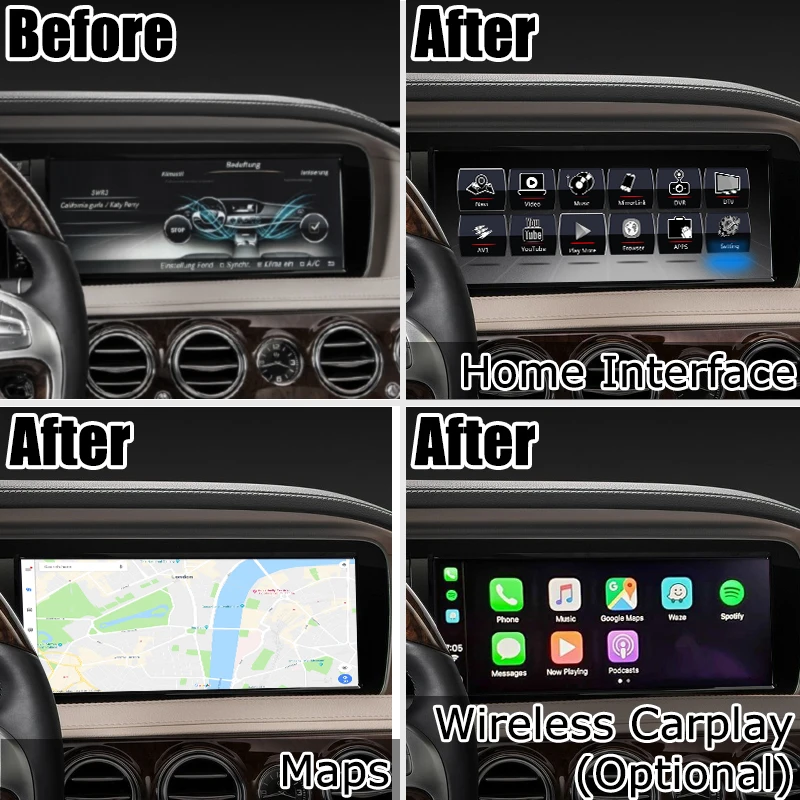 Android / carplay коробка интерфейса для Mercedes benz S class 2012 2017 GPS навигация видео интерфейс
