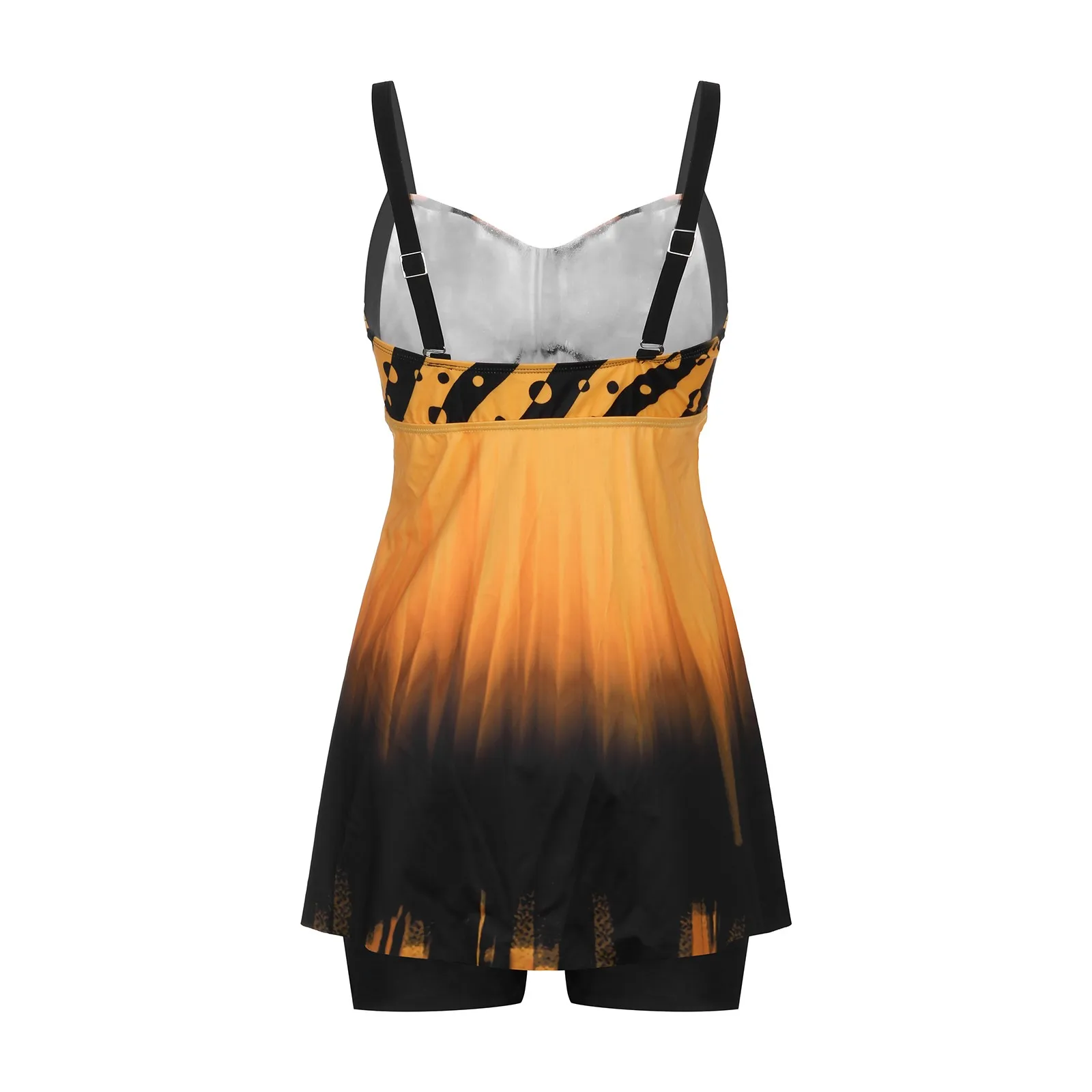 

Summer Women's Bow Tie Printed Large-size Beach Style Sexy Swimsuit and Shorts Sexy orange suit stroj kpielowy fashion F4#G