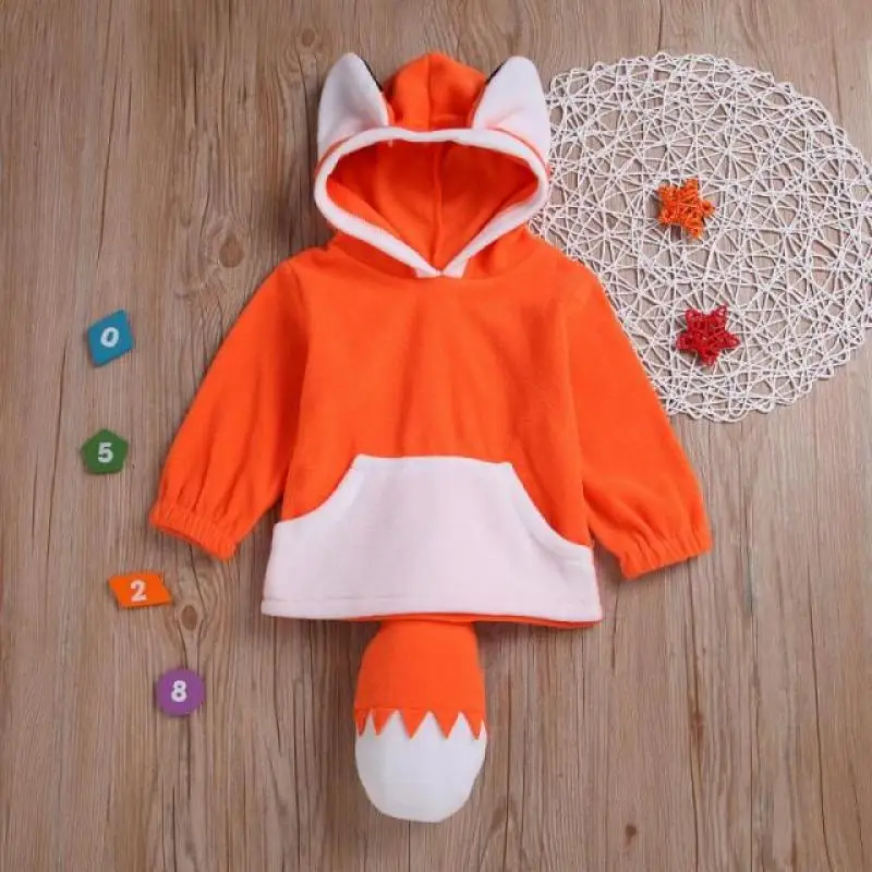 

Children's Clothing for Girls Long Sleeve Cosplay Outfits Fox and Wolf Hooded Sweatshirts Coat Kid Halloween Costume 1 2 3 Years