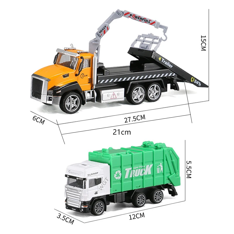 21 см прицеп эвакуатор автокран Модель автомобиля звук светильник с сплавом