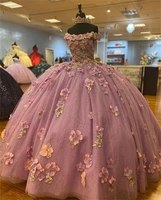 charming pink quinceanera dresses ball gown colorful 3d flowers princess sweet 16 15 dress party gowns graduation