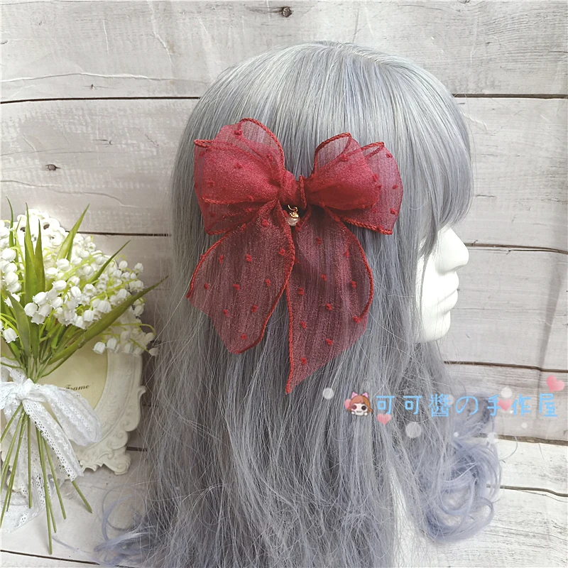 

1 pair Oversized bow side folder Lolita lolita girl heart hair accessories hairpin on the folder wild Japanese soft sister