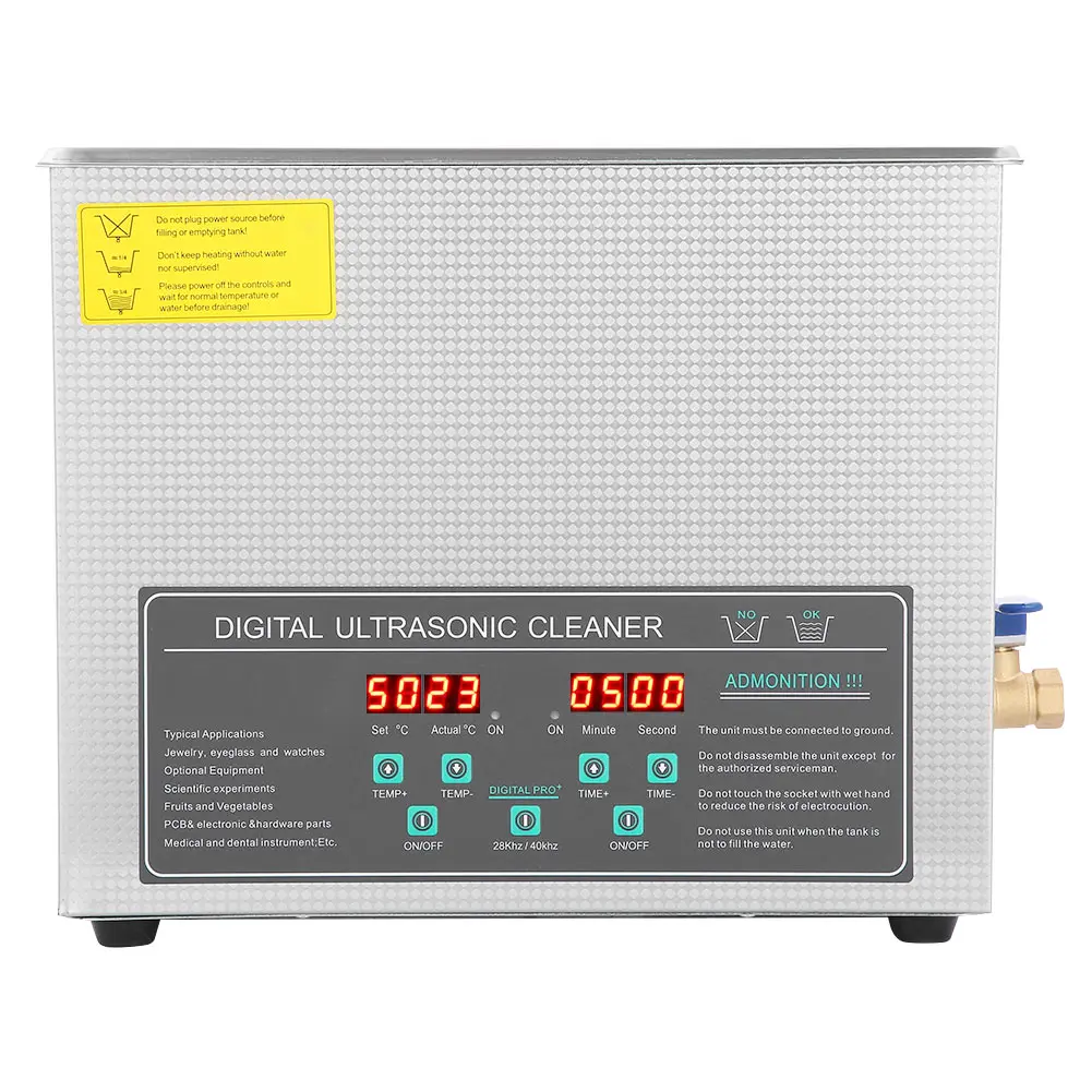 

10L Double-frequency 28 kHz/40kHz Digital Stainless Steel Ultrasonic Cleaner Cleaning Machine Temperature Timer Cleaner Tank