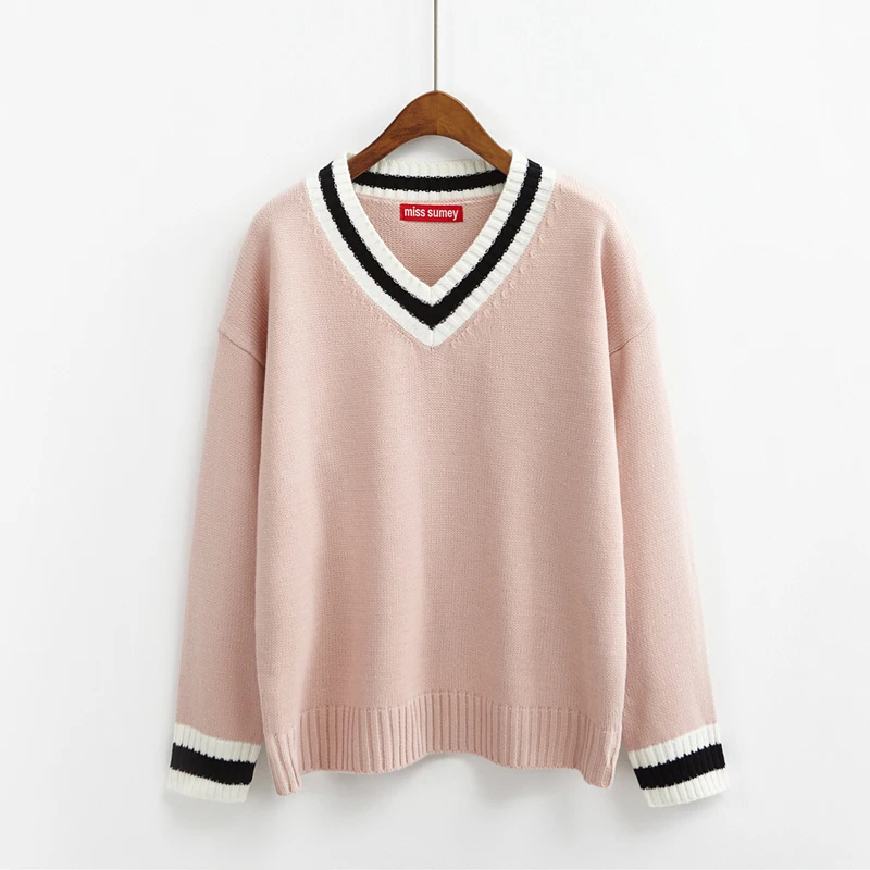 2021 зимние женские милые свободные универсальные базовые модели Харадзюку свитер