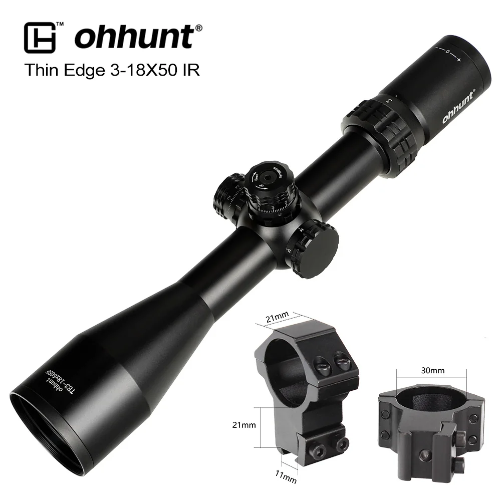 High Dovetail Rings Ohhunt тонкий край 3-18X50 SF тактические оптические прицелы Mil точка стекло травление сетка с стопор башни сброс Охота прицел - Цвет: High Dovetail Rings