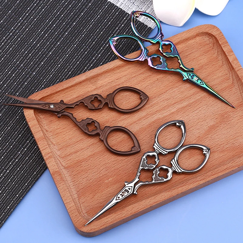 

Retro Sewing Needlework Scissors Stainless Steel Household Embroidery Thread Scissors Handicraft Tools Pruning Tailor Scissors