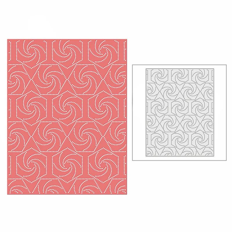 

New 2021 Spotty Swirl Hexagon Panel Metal Cutting Dies for DIY Scrapbooking and Card Making Background Embossing Craft No Stamps