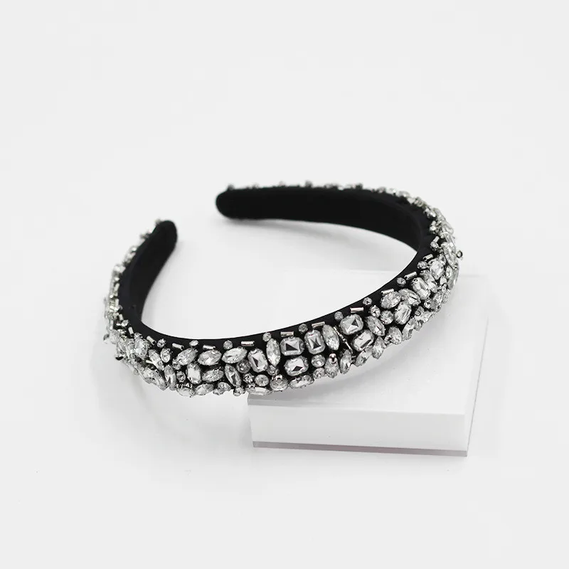 

Fashion court ball headband Fashion exquisite hand-sewn luxury sponge headband with rhinestones ladies hair accessories