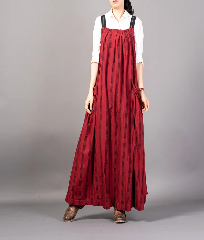 2019 осеннее индивидуальное женское хлопковое клетчатое платье на бретельках