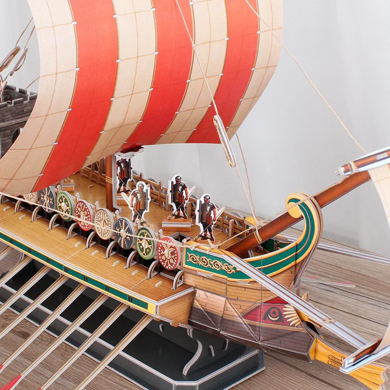 3D Ancient Roman Warship Model Paper DIY Children 's Puzzle Inserted Building Blocks Assembled Toys | Игрушки и хобби