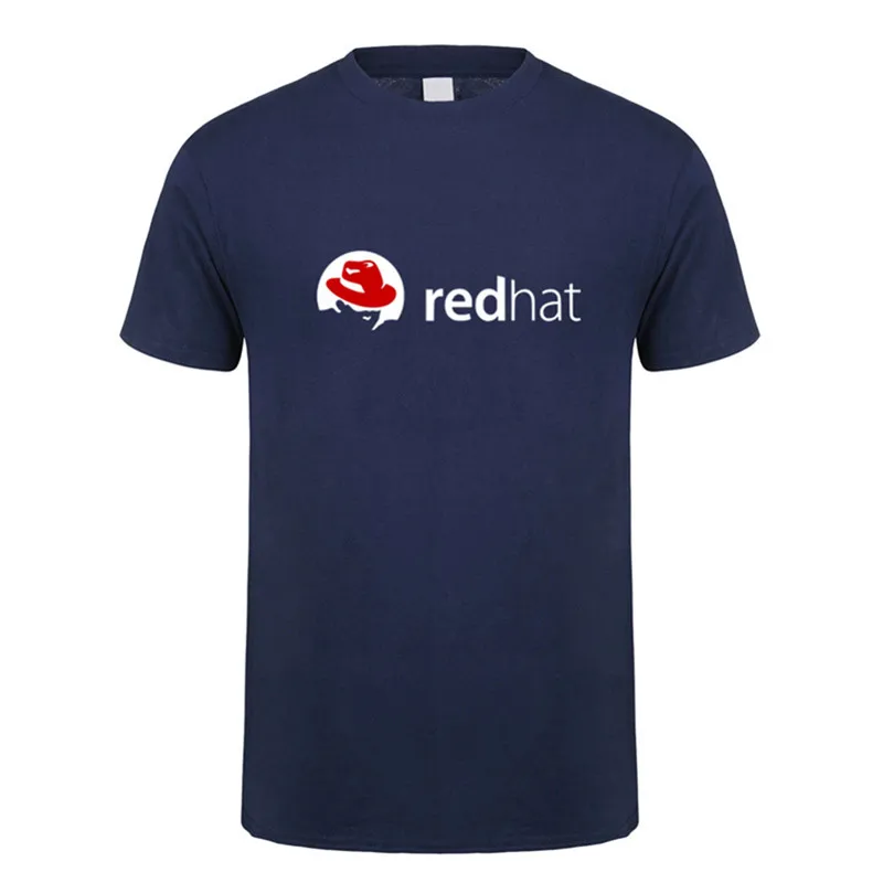 Футболка Red Hat Linux летняя Мужская хлопковая футболка с круглым вырезом и коротким