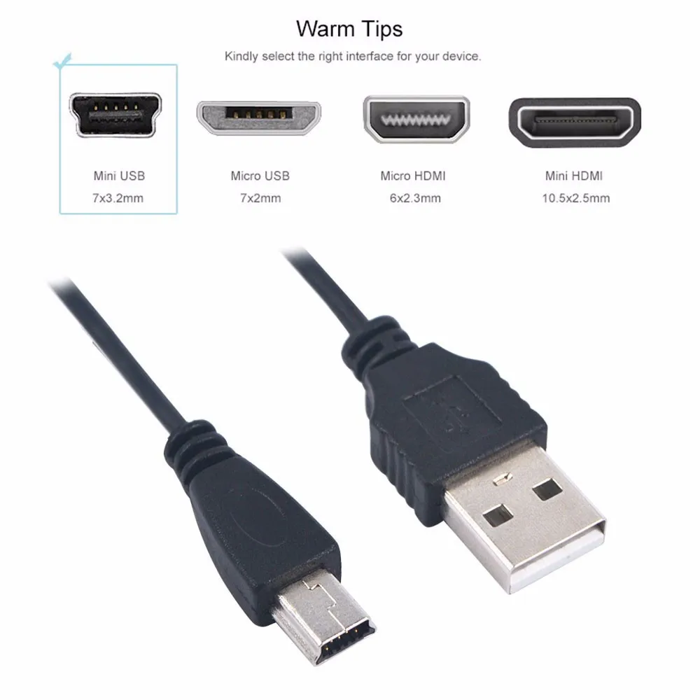 1/2Pcs 80cm Universal 5Pin Mini USB Data Cable Charging Charger Cord Cables Wire Connector for MP3 MP4 Player Old Phone Camera |