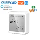 Умный Wi-Fi датчик влажности Tuya, комнатный гигрометр-термометр с ЖК-дисплеем и поддержкой Alexa Google Home
