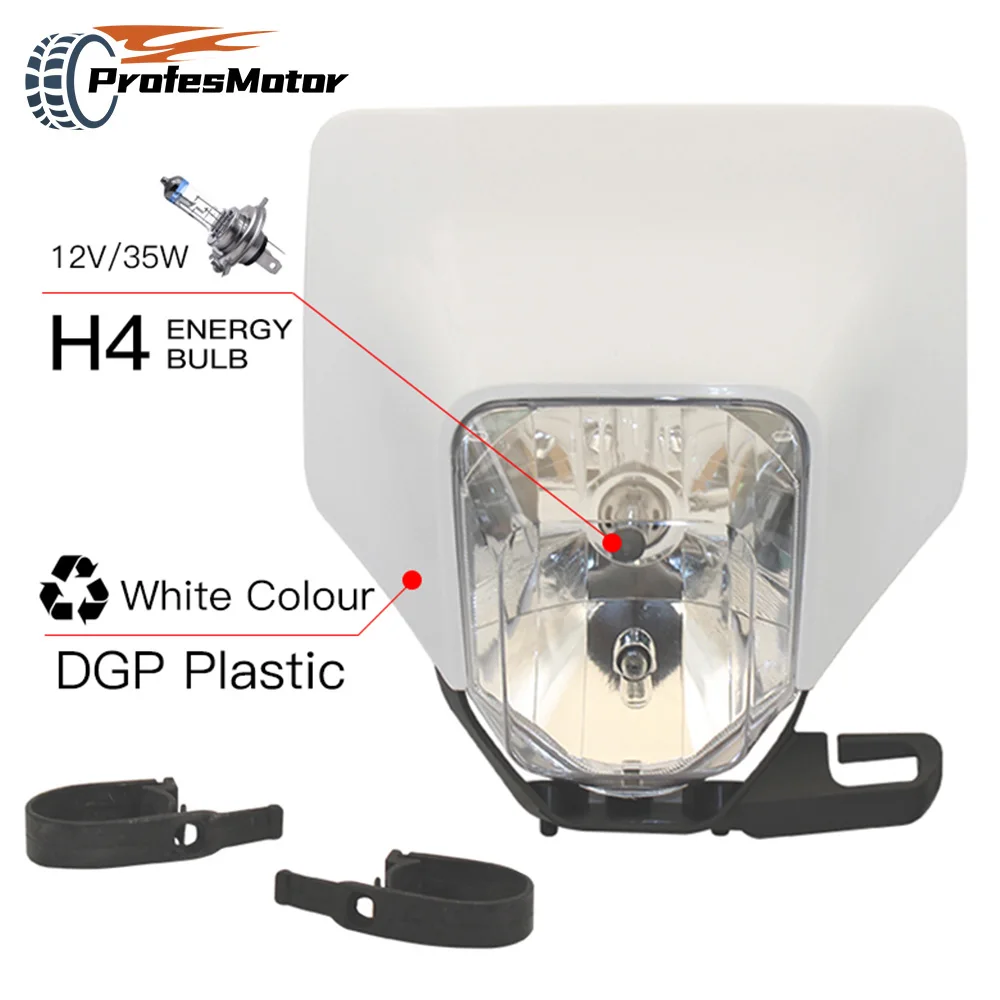 

Universal Motorcycle Headlight Head Light Motorcycle Lamp Light For Headlight XC XCF XCW SMR EXC Bike Headlight With H4 Bulb