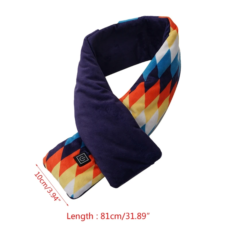 

Electric Heated Scarf,USB Rechargeable Washable Winter Warm Soft Bib Shawl for Men and Women Care for The Cervical Spine