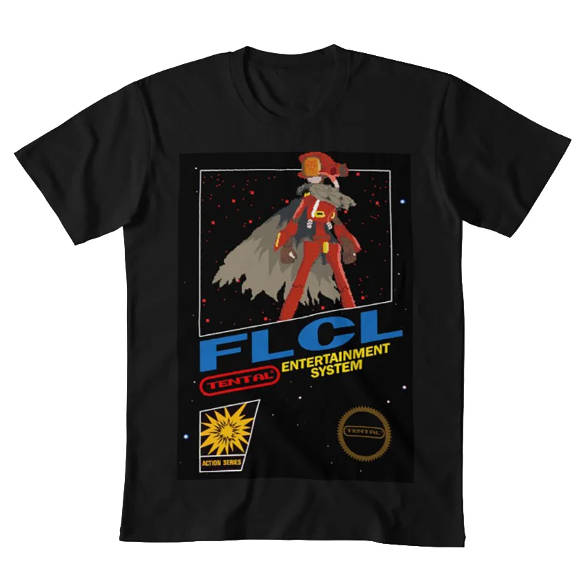 Ретро Canti FLCL черная коробка макет футболка flcl fooly cooly canti 8 бит 16 игры | Мужская