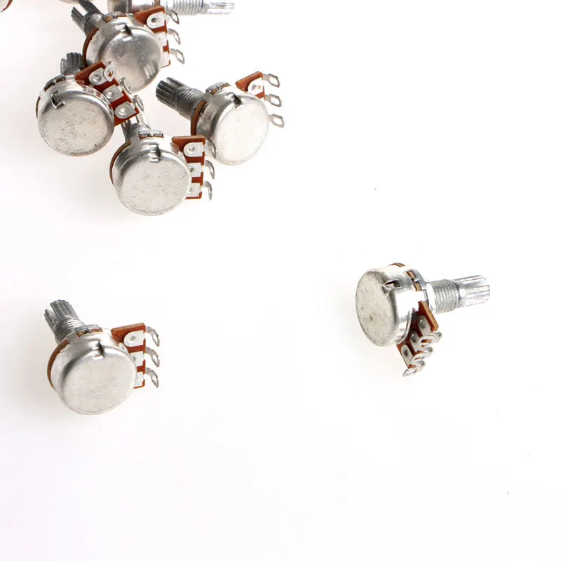 

5pcs A100K Potentiometer Splined Pot Electric Guitar Bass Effect Amp Tone Volume 15mm Shaft Parts