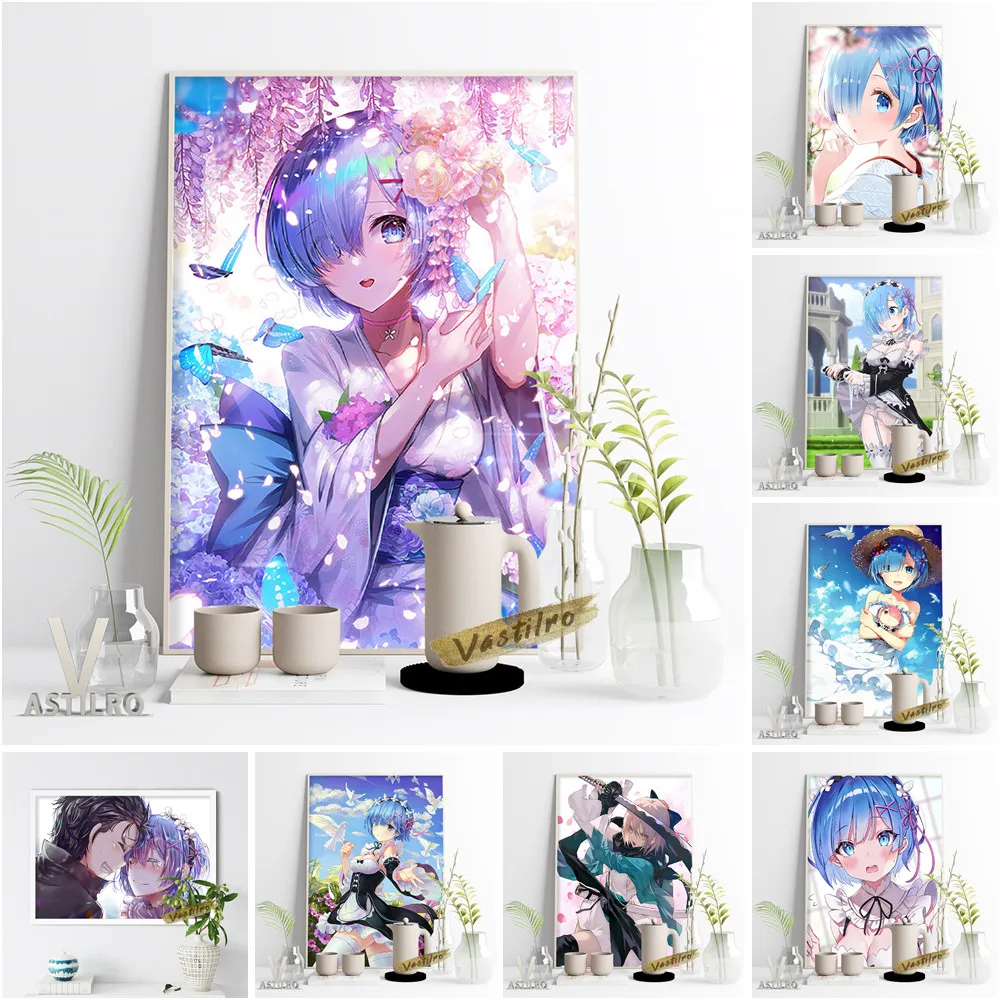 

Re:Zero-Starting Life In Another World Anime Poster Cartoon Role Rem Art Prints Wall Picture Otaku Collection Gift Home Decor