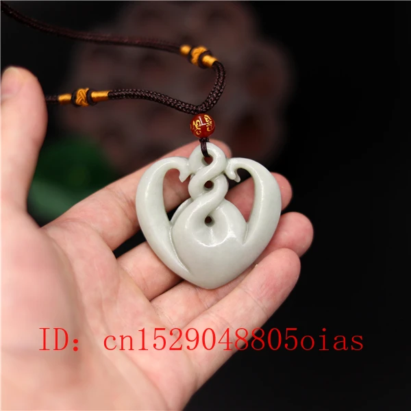 Натуральный белый китайский нефритовый кулон в виде сердца ожерелье модное