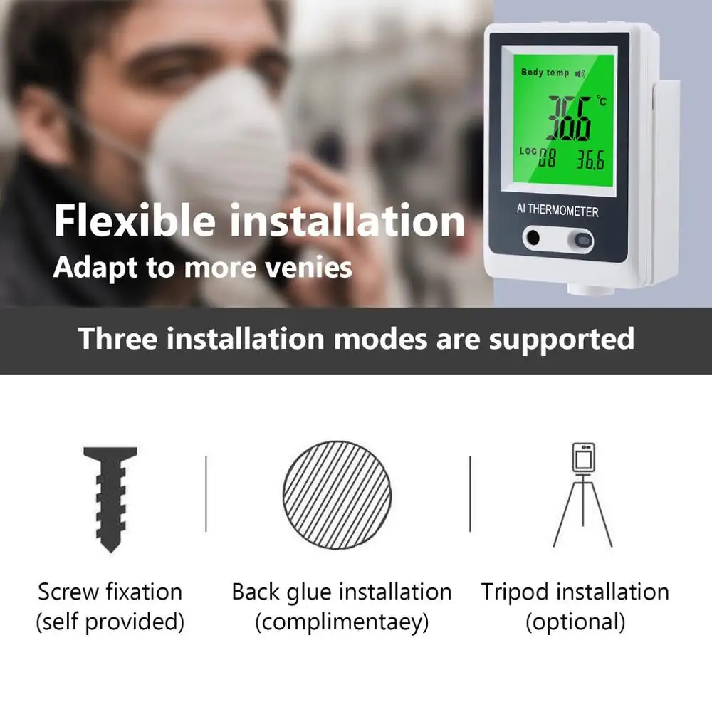 

K3 Non-contact Infrared Thermometer Digital K3 Pro Forehead Hand Temperature Sensor Laser Gun With Fever Alarm Wall Mounted