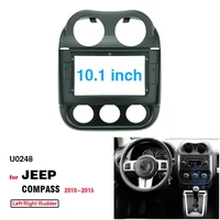 2 din 10 1 inch car radio installation dvd gps mp5 plastic fascia panel frame for jeep compass 20102015 dash mount kit