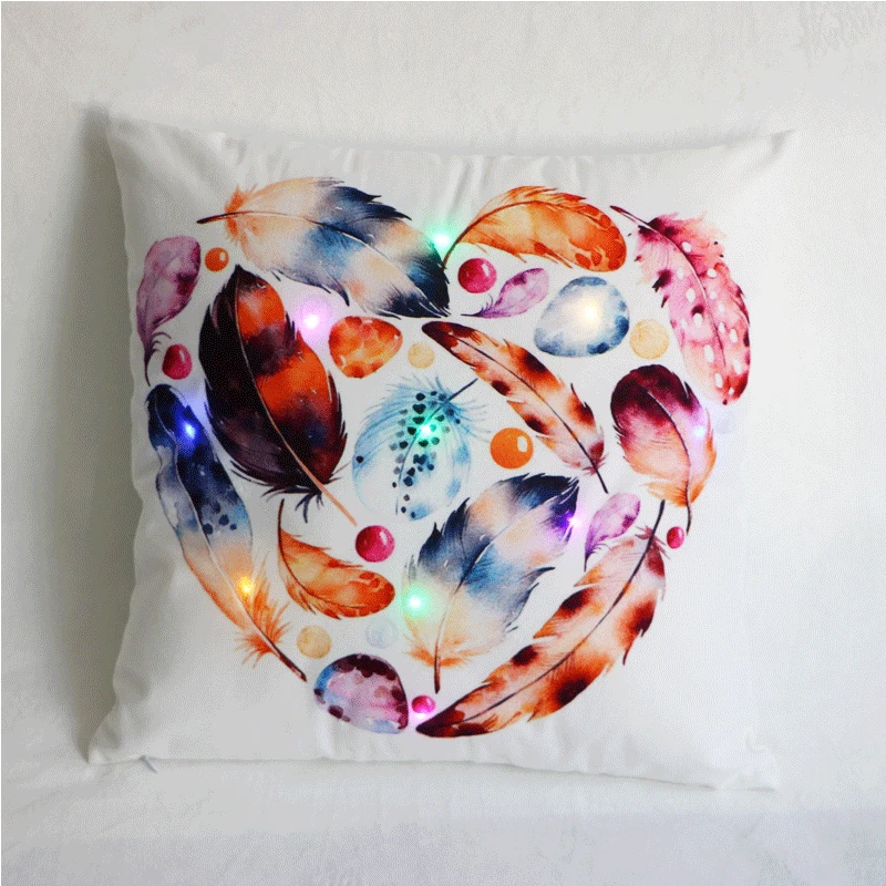 Светодиодный чехол для подушки креативные Цветочные растения Пальмовые Листья