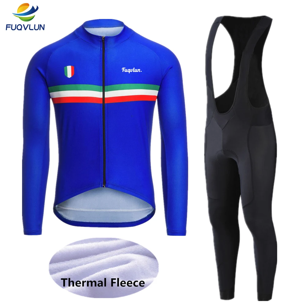 Зимний комплект для велоспорта FUQVLUN одежда из теплого флиса майка костюм MTB Roupas De