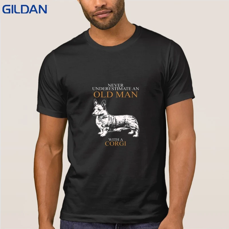 Никогда не занижайте оценку футболка для старика корги мужская Трикотажная с