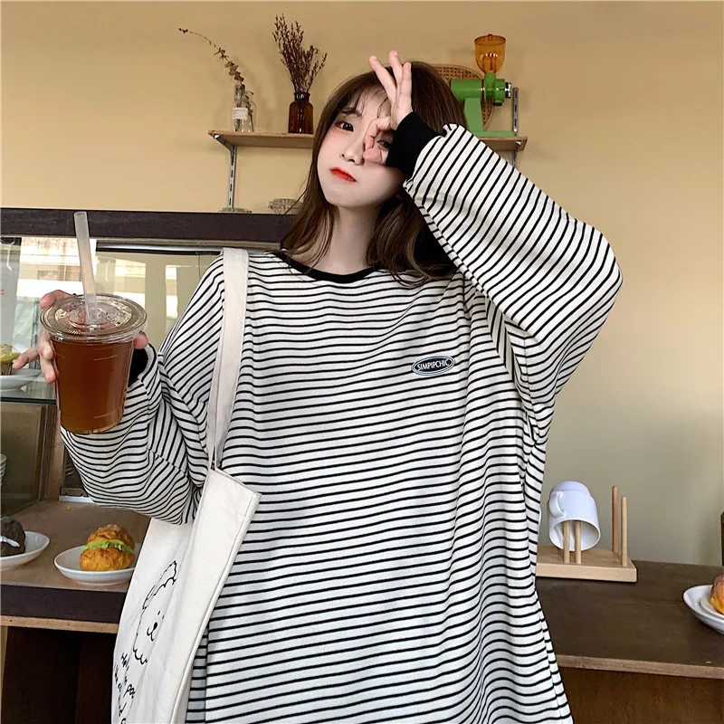 

College Style Color Stripe Korean Style Words Rac