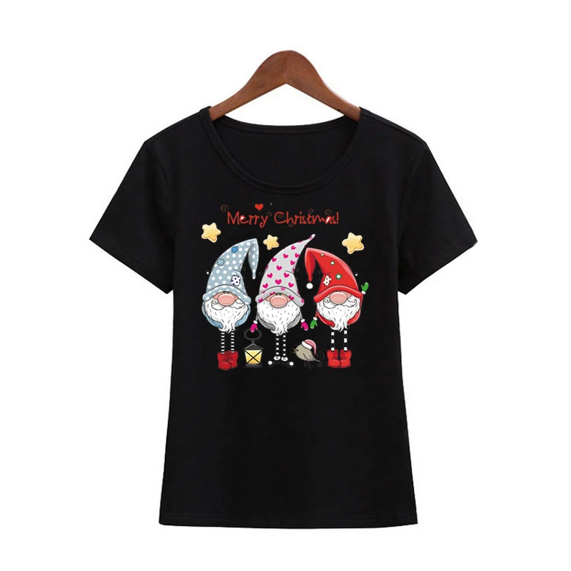 Нашивки для одежды принт на платье-футболку рождественские гномы наклейка