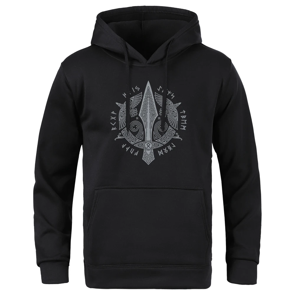 

Hot Sale Sword Of Viking Legend Printing Men'S Hoodies Warm Comfortable Clothes Thick Fashion Hooded Oversize Winter Mens Hoody